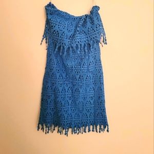 Soieblu Strapless Dress, Blue, Small